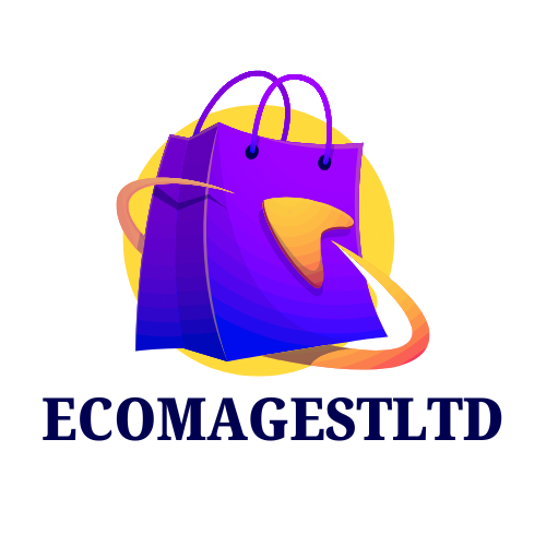 Purple & Yellow Illustrative E-Commerce Online Shop Logo